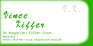 vince kiffer business card